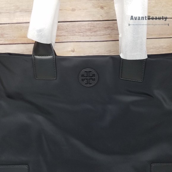 NEW TORY BURCH ELLA NYLON TOTE BLACK LARGE - Picture 3 of 11